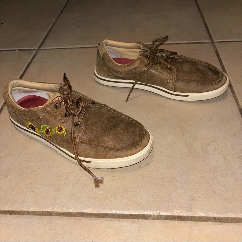 Goldenroot Twisted X Kicks Bomber Sunflower Embroidery casual western leather